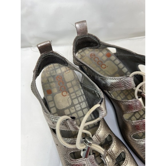 Ecco Jab Toggle Leather Metallic Slingback Sandals Sz 6 / 36  Woman’s Outdoor‎ - Picture 3 of 9